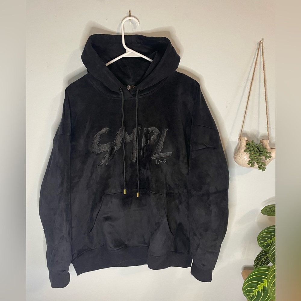 Suede black high quality hoodie Sample Industries size M